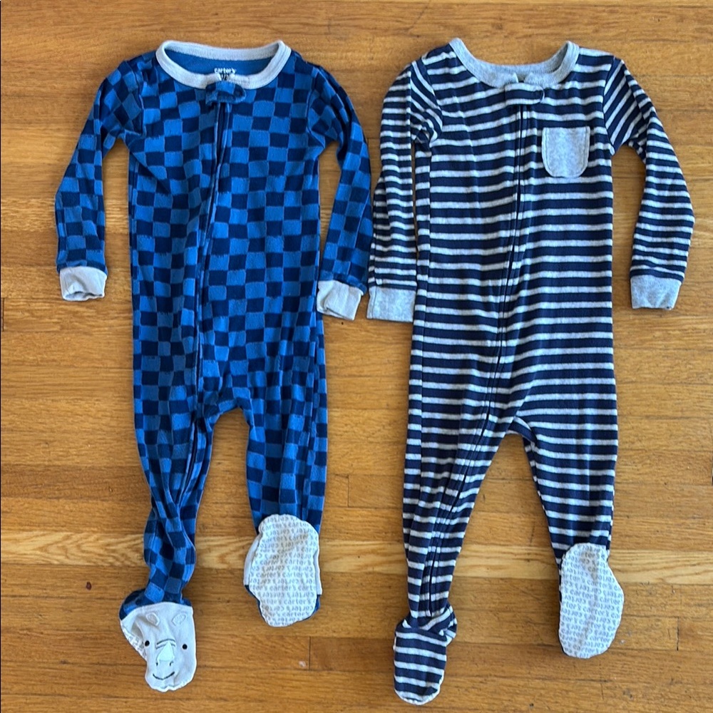 Blue and Gray Footie Pajamas